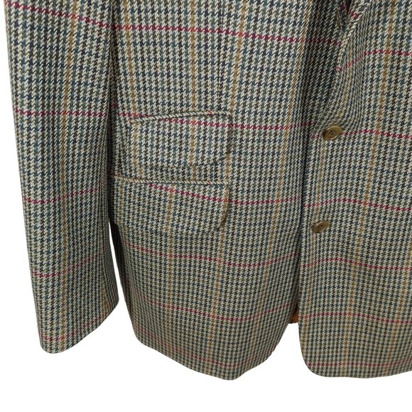Vintage BROOK TAVERNER 42L Saxony Supreme Wool Houndstooth Blazer Sport Coat - Picture 3 of 11